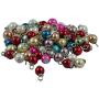 Dovewill 50 Pieces Colourful Charms Dangle Pendant Metal Flower Round Glass Pearl Beads - Silver