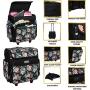 Everything Mary Collapsible Rolling Craft, Flowers - Wheeled Scrapbook Tote for Scrapbooking & Art - Travel Organizer Storage Bin for Paper, Glue, Tape - Roller Cart for Teachers & Medical