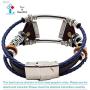 Smatiful Versa 3 Cute Bands with Stainless Steal Connector for Slim Male, Adjustable Replacement Watch Band Compatible with for Fitbit Sense & Versa 3, Grey Dark Blue