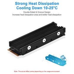 ELUTENG M.2 2280 Heatsink, Double-Sided Heat Sink Alloy Aluminum NGFF NVME Cooling Sink with 4 Thermal Conductivity Silicone Pads M.2 SSD Cooler Set for 2280 M.2 SSD