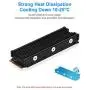 ELUTENG M.2 2280 Heatsink, Double-Sided Heat Sink Alloy Aluminum NGFF NVME Cooling Sink with 4 Thermal Conductivity Silicone Pads M.2 SSD Cooler Set for 2280 M.2 SSD