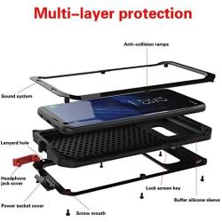 B4Uebuy Alloy Aluminum Metal Case Compatible with Galaxy S8, Shockproof Extreme Hybrid Full Body Military Rugged Heavy Duty Dual Layer Screw Bumper Cover for Samsung Galaxy S8 5.8 (Silver)