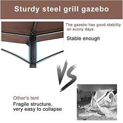 Best Home Product Grill Gazebo with Canopy BBQ Gazebo 5x8BBQ Canopy Gazebo Hard Top Double Tiered Grill Gazebo w/Heavy Duty Metal Frame & Air Vent F85