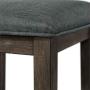 BOWERY HILL Montego Multipurpose Home Bar Living Room Sofa Table Set with 3 Upholstered Stools in Dark Walnut and Gray Fabric