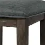 BOWERY HILL Montego Multipurpose Home Bar Living Room Sofa Table Set with 3 Upholstered Stools in Dark Walnut and Gray Fabric BOWERY HILL Montego Multipurpose Home Bar Living Room Sofa Table Set with 3 Upholstered Stools in Dark Walnut and Gray Fabric