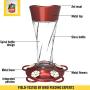 More Birds Twist Hummingbird Feeder, Glass Bottle, 5 Feeding Ports, 11-Ounce Nectar Capacity