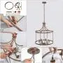 Farmhouse Chandelier, 6-Light Rustic Pendant Light, 21.5'' Drum Chandelier Lighting for Dining Room, Kitchen Island, Foyer, Stairway, Distressed Bronze Metal Finish