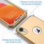 ORETECH Designed for iPhone XR Case, with[2 x Tempered Glass Screen Protector] 360 Full Body Shockproof Anti Scratch Protection Cover Hard PC Soft Rubber Silicone Case for iPhone XR 6.1 2018 Gold