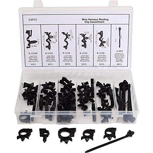 ANTS PART 54 Pcs Car Wire Harness Routing Clip Wiring Harness Wire Loom Routing Clips Assortment Replacement Parts for Honda GM Mazda