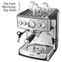 Brim 19 Bar Espresso Machine, Fast Heating Cappuccino, Americano, Latte and Espresso Maker, Milk Steamer and Frother, Removable Parts for Easy Cleaning, Stainless Steel