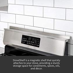 StoveShelf Magnetic Shelf for Kitchen Stove - Kitchen Storage Solution with Zero Installation - Stainless Steel - 30'' Length