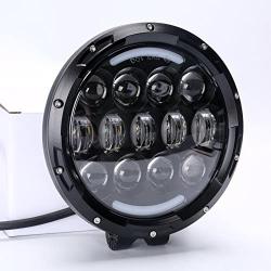 Work Lights 105W 2Pcs 7 Inch Round LED High/Low Beam Driving Light Off Road Driving Light Waterproof for Offroader, Truck, Car, ATV, SUV, Jeep, Construction, Camping, Hunters