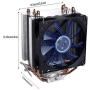 upHere CPU Cooler Blue LED 4 Copper Heat Pipes 92mm PWM Fan Aluminum Fins for AMD Ryzen/Intel, C92B