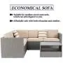 SOLAURA Outdoor Patio Furniture 4-Piece(5 Seats) Furniture Sectional Sofa Set All Weather Conversation Set Warm Grey Wicker with Brown Cushions & Sophisticated Glass Coffee Table SOLAURA Outdoor Patio Furniture 4-Piece(5 Seats) Furniture Sectional Sofa Set All Weather Conversation Set Warm Grey Wicker with Brown Cushions & Sophisticated Glass Coffee Table