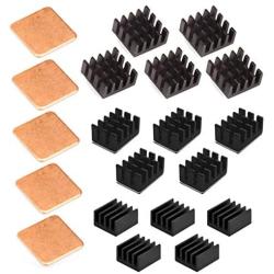 Easycargo 20pcs Raspberry Pi 4 Heatsink Kit Aluminum + Copper + 3M 8810 Thermal Conductive Adhesive Tape for Cooling Raspberry Pi 4 B, Raspberry Pi 3 B+