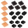 Easycargo 20pcs Raspberry Pi 4 Heatsink Kit Aluminum + Copper + 3M 8810 Thermal Conductive Adhesive Tape for Cooling Raspberry Pi 4 B, Raspberry Pi 3 B+