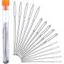 Outus 15 Pieces Blunt Needles Steel Large-Eye Yarn Knitting Needles Sewing Needles, 3 Sizes