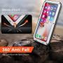 iPhone XR Case, CarterLily Full Body Shockproof Dustproof Waterproof Aluminum Alloy Metal Gorilla Glass Cover Case for Apple iPhone XR 6.1 inch (White)