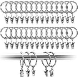 Kissmi 60Pcs Nickel Plating Metal Curtain Clip Rings (1.26 inch,Silver)