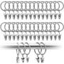 Kissmi 60Pcs Nickel Plating Metal Curtain Clip Rings (1.26 inch,Silver)