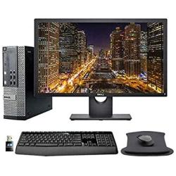 Dell Optiplex 3010 PC with 24'' FHD Dell Monitor, Wireless Keyboard and Mouse, Gel Mousepad, WiFi, Intel i5, 8GB Memory, 240GB SSD Storage, Windows 10 (Renewed)