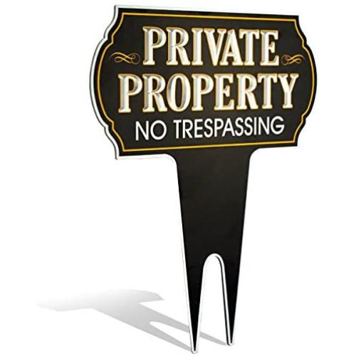 Signs Authority Metal Yard Sign - Private Property No Trespassing Sign - Durable Heavy Duty Dibond Aluminum - Protect Your Home, Safety and Privacy Warning Sign 15 X12