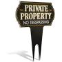 Signs Authority Metal Yard Sign - Private Property No Trespassing Sign - Durable Heavy Duty Dibond Aluminum - Protect Your Home, Safety and Privacy Warning Sign 15 X12