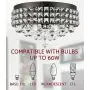 Kira Home Gemma 15'' Modern Chic 4-Light Flush Mount Crystal Chandelier + Round Metal Shade, Dimmable, Brushed Black Finish
