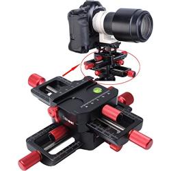 iShoot Universal All Metal 150mm 4-Way Macro Focusing Rail Slider Close-up Shooting Head Camera Support Bracket Holder with Arca-Swiss Fit Clamp and Quick Release Plate in Bottom for Tripod Ballhead