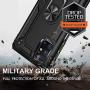 UNKNOK Galaxy A51 5G Case, [Not Fit A51 4G], [Military Grade ] 15ft Drop Tested Shockproof Protective, Metal Rotating Ring Kickstand Magnetic Support Cover for Samsung Galaxy A51 5G Phone (Black)