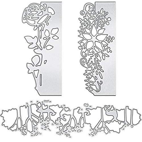 4 Pieces Cutting Dies Metal Craft Die Cuts Stencil Rose Metal Cutting Dies for DIY Scrapbooking Card Making