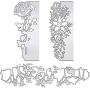 4 Pieces Cutting Dies Metal Craft Die Cuts Stencil Rose Metal Cutting Dies for DIY Scrapbooking Card Making