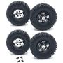 JVSISM Metal Wheel Rim with Rubber Tire Tyre for WPL C14 C24 C34 B14 B24 4X4 4WD 1/16 RC Truck Car Upgrade Parts,Black