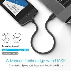 Unitek USB C Hard Drive Adapter, USB Type-C 3.1 to SATA III Hard Drive Converter Cable for 2.5 inch SATA HDD/SSD Hard Disk and Solid State Drives, Support UASP