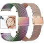 Valkit Compatible Galaxy Watch 42mm/Galaxy Active 2/Galaxy Watch 3 41mm Bands, 20mm Stainless Steel Wrist Band Metal Strap for Galaxy Watch 42mm/Galaxy Watch 3 41mm/Galaxy Active 2,Rose Gold+Colorful