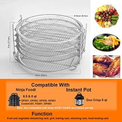 Kispog Dehydrator Rack For Ninja Foodi 6.5 & 8 qt, Instant Pot Duo Crisp 8 qt. Food Grade Stainless Steel