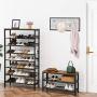 HOOBRO 8-Tier Shoe Rack, Large Capacity Shoe Shelf, Stable and Sturdy, Shoe Storage Organizer with Flat & Slant Adjustable Metal Shelves, for 21-28 Pairs of Shoes, Space Saver, Sturdy BF18XJ01