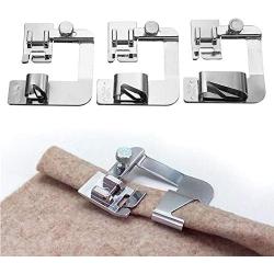 YEQIN 3 Pcs Adjustable Rolled Hem Foot (1 Inch, 1/2 Inch, 3/4 Inch) Sewing Machine Presser Foot Hemmer Foot Set for Singer Brother Janome Babylock Juki