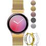 Compatible for Samsung Galaxy Active 2 Watch Band 40mm with [2 Pack] Case, Mesh Loop Replacement Bracelet Strap + Soft TPU Bumper Screen Protector Cover for Samsung Active 2