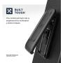 Encased Galaxy S9 Plus Belt Case with Kickstand and Holster Clip, Ultra Thin Slimline Combo Shell Cover with Durable Metal Stand for Samsung S9+ (Smooth Black)