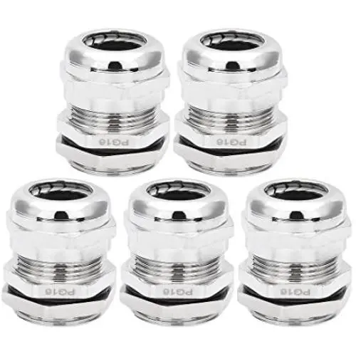 uxcell Cable Gland PG16 Metal Waterproof Cable Glands Joints Adjustable Connector for 10-14mm Dia Cable, Pack of 5 uxcell Cable Gland PG16 Metal Waterproof Cable Glands Joints Adjustable Connector for 10-14mm Dia Cable, Pack of 5