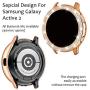 Falandi Compatible for Samsung Galaxy Watch Active 2 Screen Protector, Case with Doulbe Rows Rhinestones Bling Crystal Diamonds Plate face Case Cover Frame Bumper 44mm/40mm, (Rose Gold, 40mm)