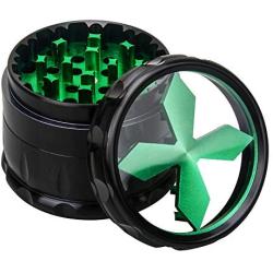 Quality Aluminium Herb Grinder By Fengli, 2.5’’ Large 4-part Spice Herb Grinder with Pollen Screen,Green