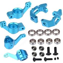 ShareGoo Aluminum Steering Knuckle Hub Mount Upgrade 102010 102011 102012 Part Set for HSP Redcat Racing Lightning Volcano EPX Monster 1/10 RC Model Car Truck, Blue