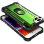 iPhone SE 2020 Case, iPhone 8 Case, iPhone 7 Case, iPhone 6/6s Case, E-Began Aluminum Metal Magnetic Built-in Ring Stand Holder, Full-Body Protective Shockproof Military Heavy Duty Case -Green