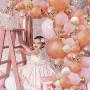 Rose Gold Balloon Garland Arch Kit, 152 Pieces Rose Gold Pink White and Gold Confetti Latex Balloons for Baby Shower Wedding Birthday Graduation Anniversary Bachelorette Party Background Decorations