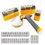 OWDEN Metal Stamps for Jewelry Making, Art Font Uppercase Letter Punch Set and Art Font Lowercase Letter Punch wtih 1 Set Number Punch Set Size:1/8'',3mm Stamps Hammer and Steel Bench Block