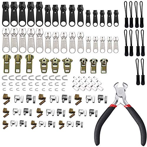 Everything You Need in One Pack Zipper Repair Kit Zipper Replacement Pack Zipper Fix Instant with Zipper Install Pliers Tool by Mocossmy