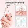 pzoz Metal Cell Phone Finger Ring Stability Holder Back Stand Collapsible Hand Grip Knob Loop Universal Car Mount Hook Kickstand 360 for iPhone Samsung Galaxy Mobile Cute Accessories (Rose Gold)