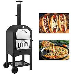 U-MAX Outdoor Pizza Oven Wood Fire, Freestanding, Steel Pizza Grill, Pizza Maker Camping Cooker with Pizza Stone